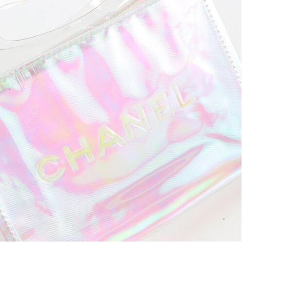 AUTHENTIC Chanel iridescent clear mini tote on chain strap - festival friendly ! - Picture 1 of 3